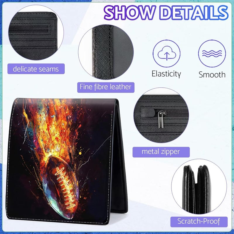 ZHIMEBYE Boys Wallet for Teens, Cool Kids Wallet for Boys Ages 8-10 9-12 11-15, Funny Football Leather Bifold Rfid Blocking, Coin Pocket Id Window for Teen Men Youth Guys Birthday Christmas Gifts - Image 5